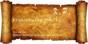Kratochvila Pál névjegykártya