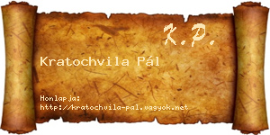 Kratochvila Pál névjegykártya